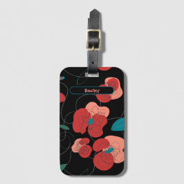 ワイルドフラワーワンダーランド |様式化された花のパターン ラゲッジタグ