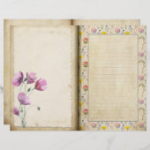 ワイルドフラワーヴィンテージスタイルジャーナルページ (正面/裏面)