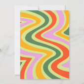 ワイルドフラワーヴィンテージフローラレインボー結婚レトロ 招待状 (裏面)