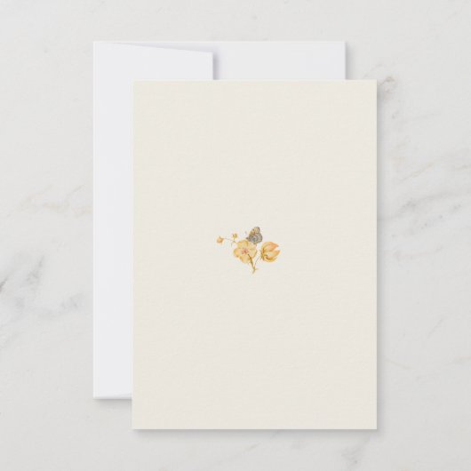 ワイルドフラワーヴィンテージ植物性ベビーシャワー サンキューカード (裏面)