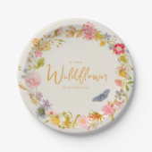 ワイルドフラワーヴィンテージ植物性ベビーシャワー ペーパープレート (正面)
