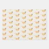 ワイルドフラワーヴィンテージ植物性ベビーシャワー ラッピングペーパーシート (正面2)