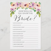 ワイルドフラワー両面ブライダルシャワーゲーム チラシ (裏面)