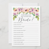 ワイルドフラワー両面ブライダルシャワーゲーム 招待状 (裏面)