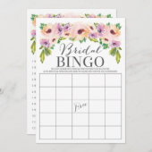 ワイルドフラワー両面ブライダルシャワーゲーム 招待状 (正面/裏面)