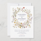 ワイルドフラワー両面結婚QR 招待状 (正面)