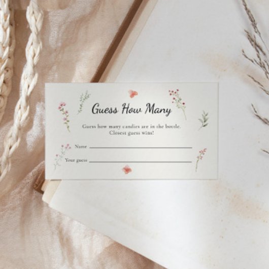 ワイルドフラワー予算ブライダルシャワー数を推測 エンクロージャーカード