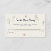 ワイルドフラワー予算ブライダルシャワー数を推測 エンクロージャーカード (正面)