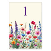 ワイルドフラワー交響曲結婚のテーブルカード テーブルナンバー (裏面)