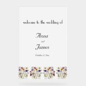 ワイルドフラワー交響曲鮮やか：水彩画 アクリルサイン (正面)