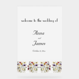 ワイルドフラワー交響曲鮮やか：水彩画 アクリルサイン