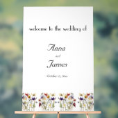 ワイルドフラワー交響曲鮮やか：水彩画 アクリルサイン (ニュートラル)