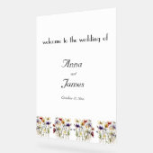 ワイルドフラワー交響曲鮮やか：水彩画 アクリルサイン (傾斜)