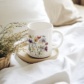 ワイルドフラワー交響曲鮮やか:水彩画 コーヒーマグカップ