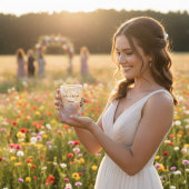 ワイルドフラワー交響曲鮮やか：水彩画 ステムなしワイングラス