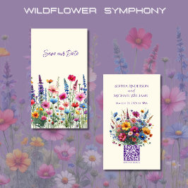 ワイルドフラワー交響楽団 – 結婚式の日付を保存し – 名刺
