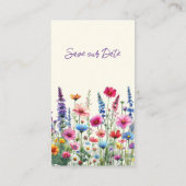 ワイルドフラワー交響楽団 – 結婚式の日付を保存し –  名刺 (裏面)