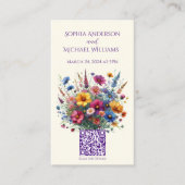 ワイルドフラワー交響楽団 – 結婚式の日付を保存し –  名刺 (正面)