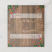 ワイルドフラワー付きモノグラムハート |座席表 プレイスカード (外部開封)