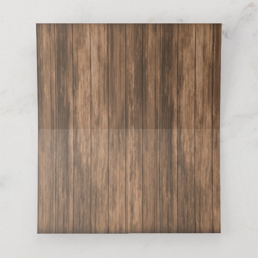 ワイルドフラワー付きモノグラム木材ハート | 座席表 プレイスカード (内部開封)