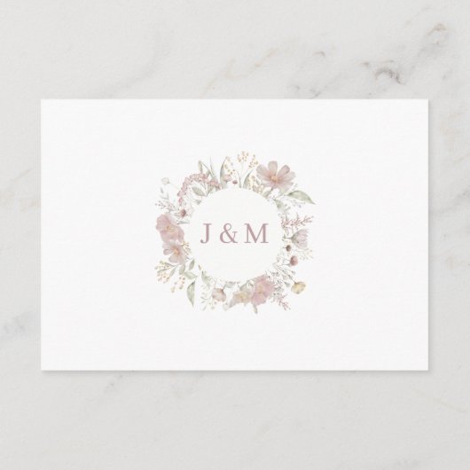 ワイルドフラワー伝統的ズホワイトウェディングRSVP エンクロージャーカード (裏面)