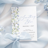 ワイルドフラワー何かブルーブライダルシャワー招待 招待状