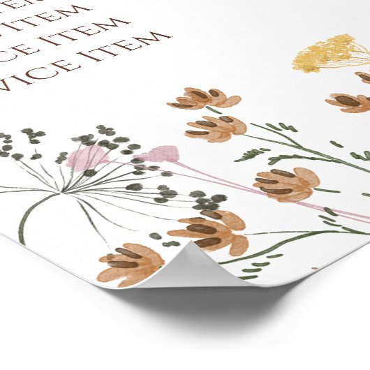 ワイルドフラワー価格表ポスター ポスター (角)