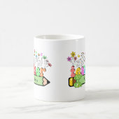 ワイルドフラワー先生名パーソナライズされた、先生ギフト コーヒーマグカップ (中央)