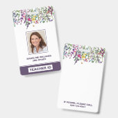 ワイルドフラワー先生名写真IDバッジ バッジ (正面＆裏面)