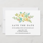 ワイルドフラワー写真バックで日付カードを保存 セーブザデート (正面)