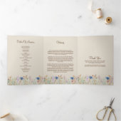 ワイルドフラワー写真三回葬儀プログラム 三つ折り案内状 (内部)