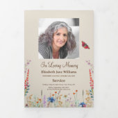 ワイルドフラワー写真三回葬儀プログラム 三つ折り案内状 (カバー)