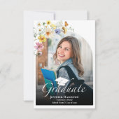 ワイルドフラワー写真卒業パーティー囲いカード 出欠カード (正面)