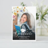 ワイルドフラワー写真卒業パーティー囲いカード 出欠カード (スタンド正面)