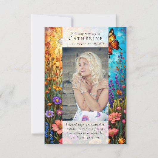 ワイルドフラワー写真悔やみや弔慰葬儀記念館 サンキューカード (裏面)