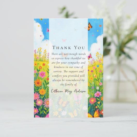 ワイルドフラワー写真悔やみや弔慰葬儀記念館 サンキューカード