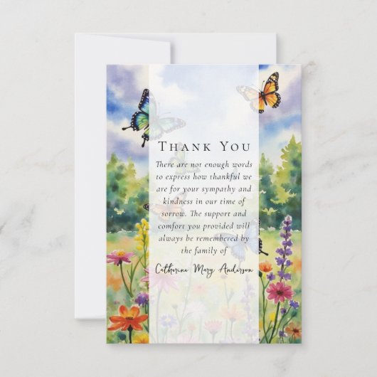 ワイルドフラワー写真悔やみや弔慰葬儀記念館 サンキューカード (正面)