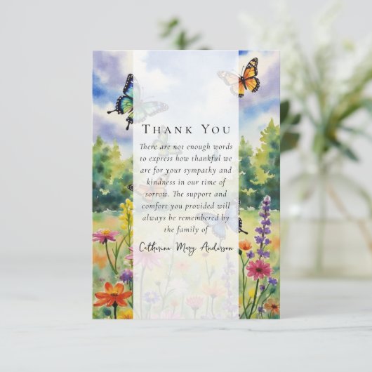 ワイルドフラワー写真悔やみや弔慰葬儀記念館 サンキューカード (スタンド正面)