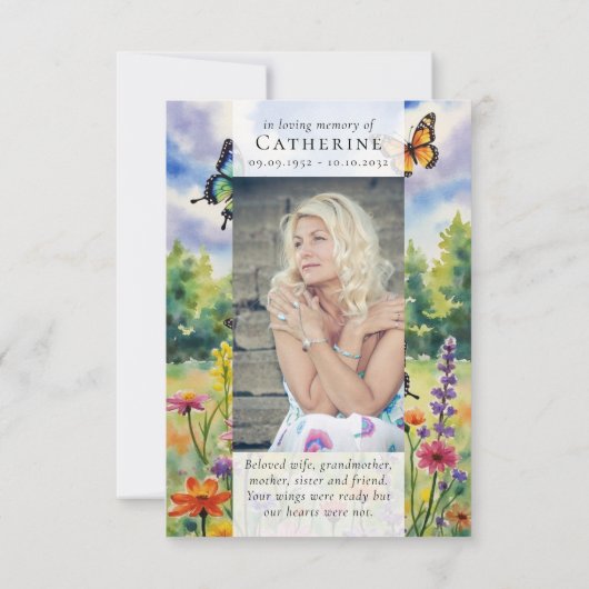 ワイルドフラワー写真悔やみや弔慰葬儀記念館 サンキューカード (裏面)