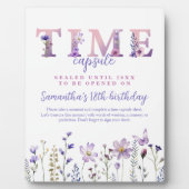 ワイルドフラワー初誕生日タイムカプセル標識 フォトプラーク (正面)