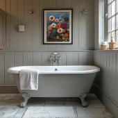 ワイルドフラワー刺繍スタイルヴィンテージ植物学 ポスター