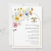 ワイルドフラワー医療看護学校卒業パーティー写真 招待状 (正面)