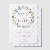 ワイルドフラワー半透明オーバーレイ日付を保存 ベラム紙招待状 (オフセット (招待状))
