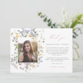 ワイルドフラワー卒業サンキューカード3 Photos Boho サンキューカード (スタンド正面)