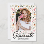 ワイルドフラワー卒業パーティーの写真 招待状 (正面)