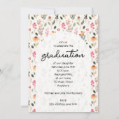 ワイルドフラワー卒業パーティーの写真 招待状 (裏面)