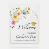 ワイルドフラワー卒業パーティーアクリルウェルカムサイン アクリルサイン (正面)