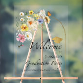 ワイルドフラワー卒業パーティーアクリルウェルカムサイン アクリルサイン (ニュートラル)