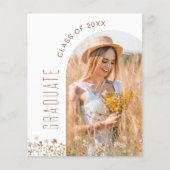 ワイルドフラワー卒業パーティーアーチフォト招待状 (正面)