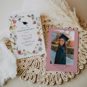 ワイルドフラワー卒業パーティー招待状と写真 招待状